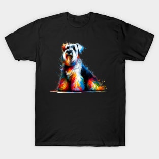 Vibrant Sealyham Terrier in Colorful Splash Art Style T-Shirt